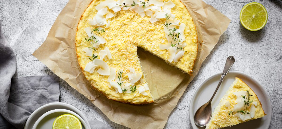 Gluteenivaba kookose-laimi ricotta-kook