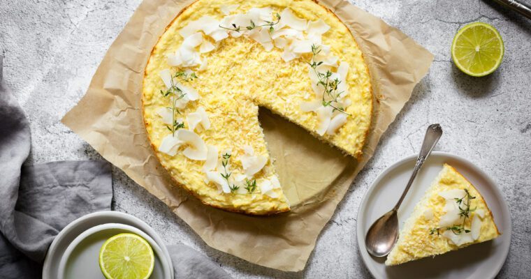 Gluteenivaba kookose-laimi ricotta-kook
