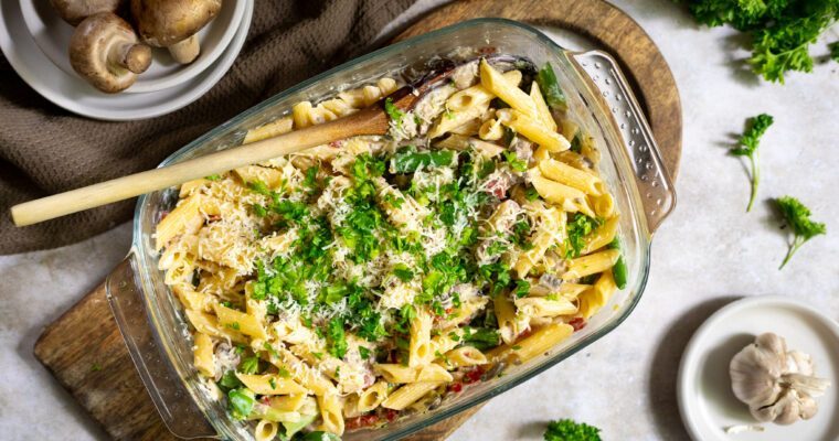 Röstküüslauguga gluteenivaba šampinjonipasta